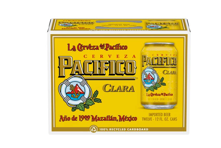 Order Pacifico Clara Mexican Lager Beer, 12 Pack, 12 fl oz Cans, 4.4% ABV food online from Windy City Liquor Market store, El Cajon on bringmethat.com