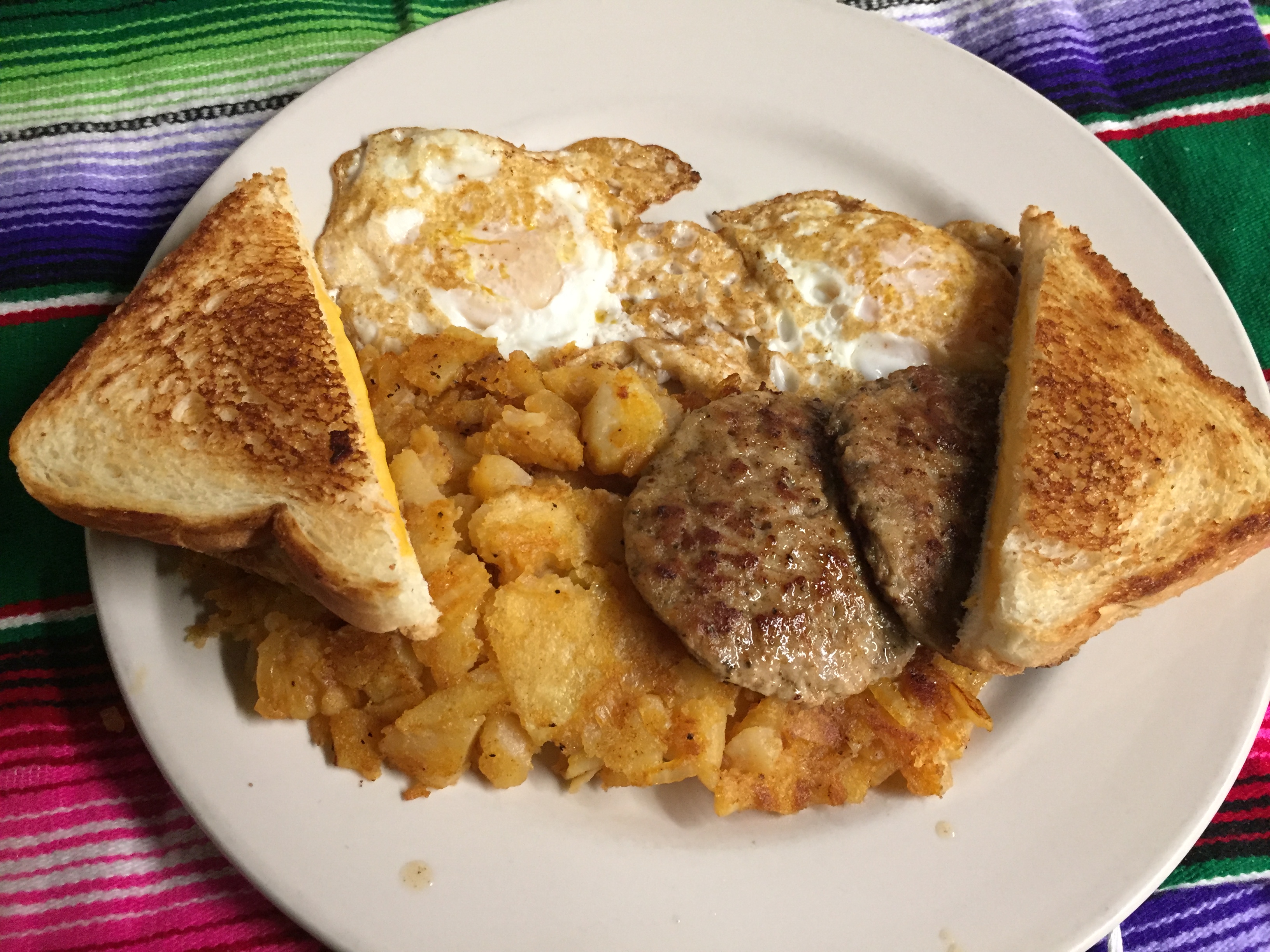 Order 2 Eggs Any Style with Sausage food online from Montes Cafe store, Seaside Heights on bringmethat.com