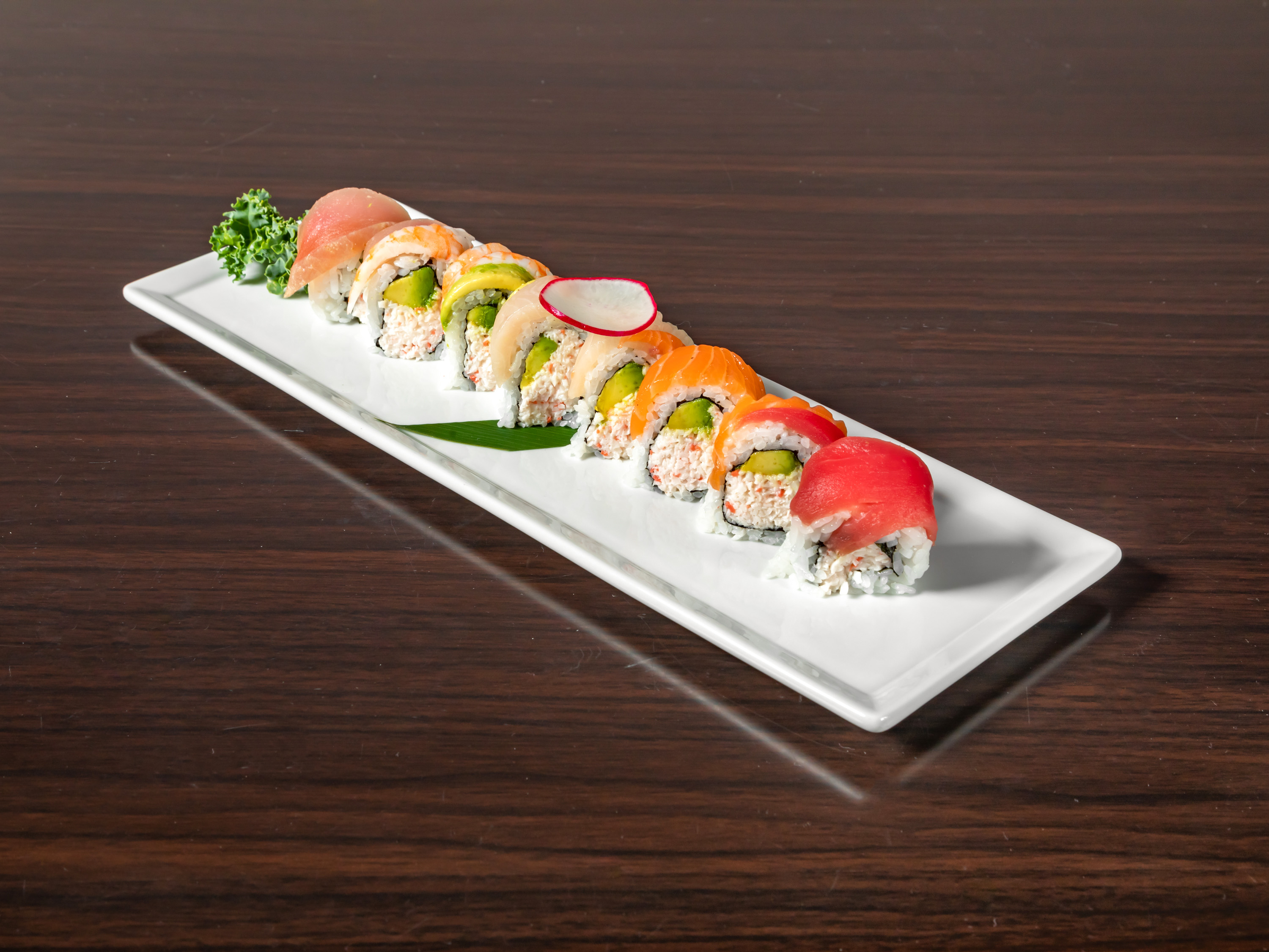 Order Rainbow Roll  food online from Hotto Sushi store, Orange on bringmethat.com