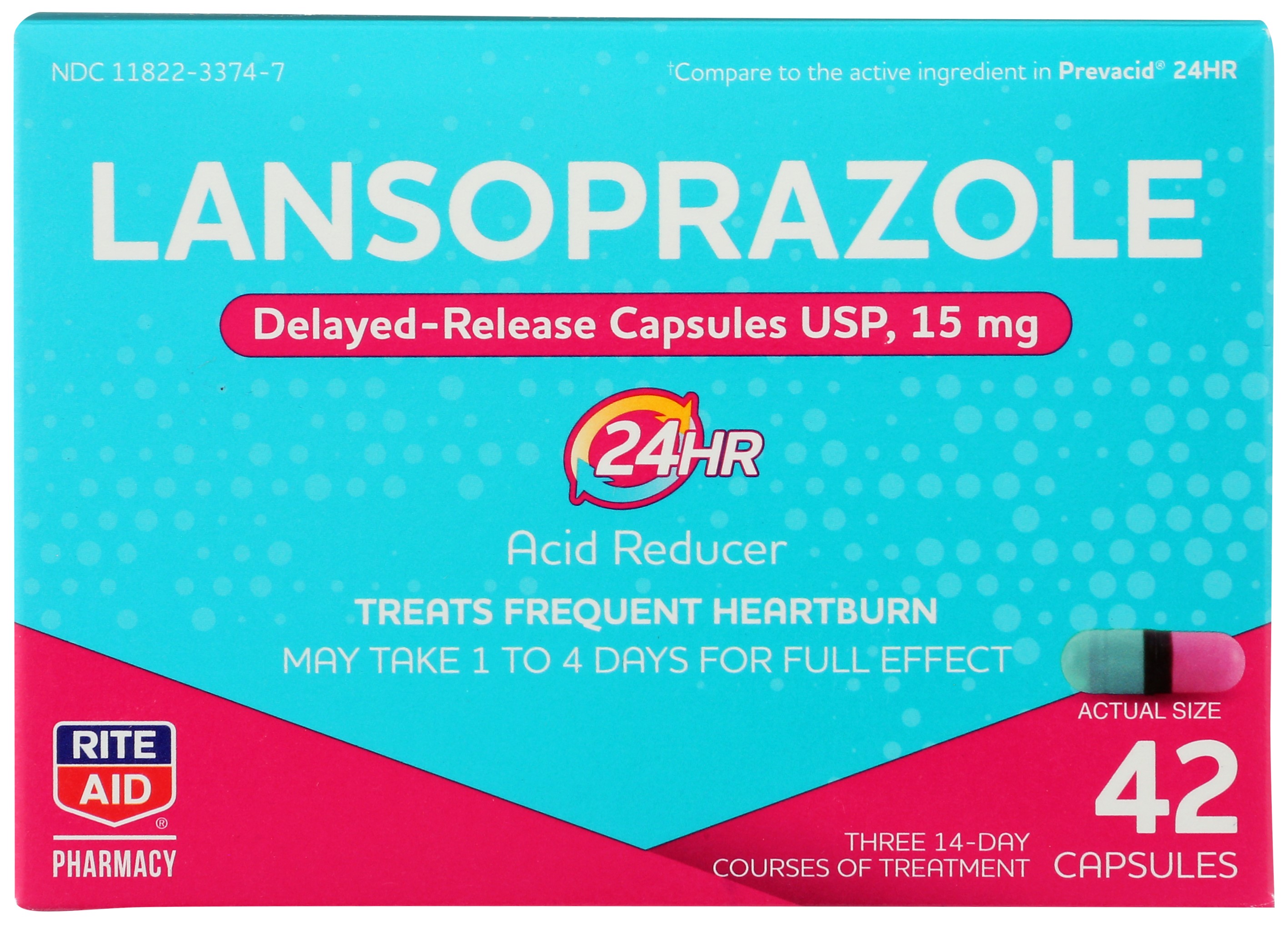 Order Rite Aid Acid Reducer Capsules, Lansoprazole, 15mg - 42 ct food online from Rite Aid store, Antelope on bringmethat.com