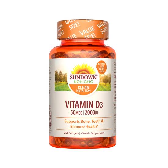 Order Sundown Naturals Vitamin D3 Super Potency 2000IU (350 ct) food online from Rite Aid store, Palm Desert on bringmethat.com