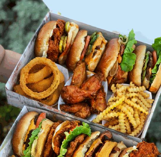 Order B'igi Sampler - 4 B'igi Burgers + 6 Wings + 1 Side food online from Iniburger store, Pleasanton on bringmethat.com