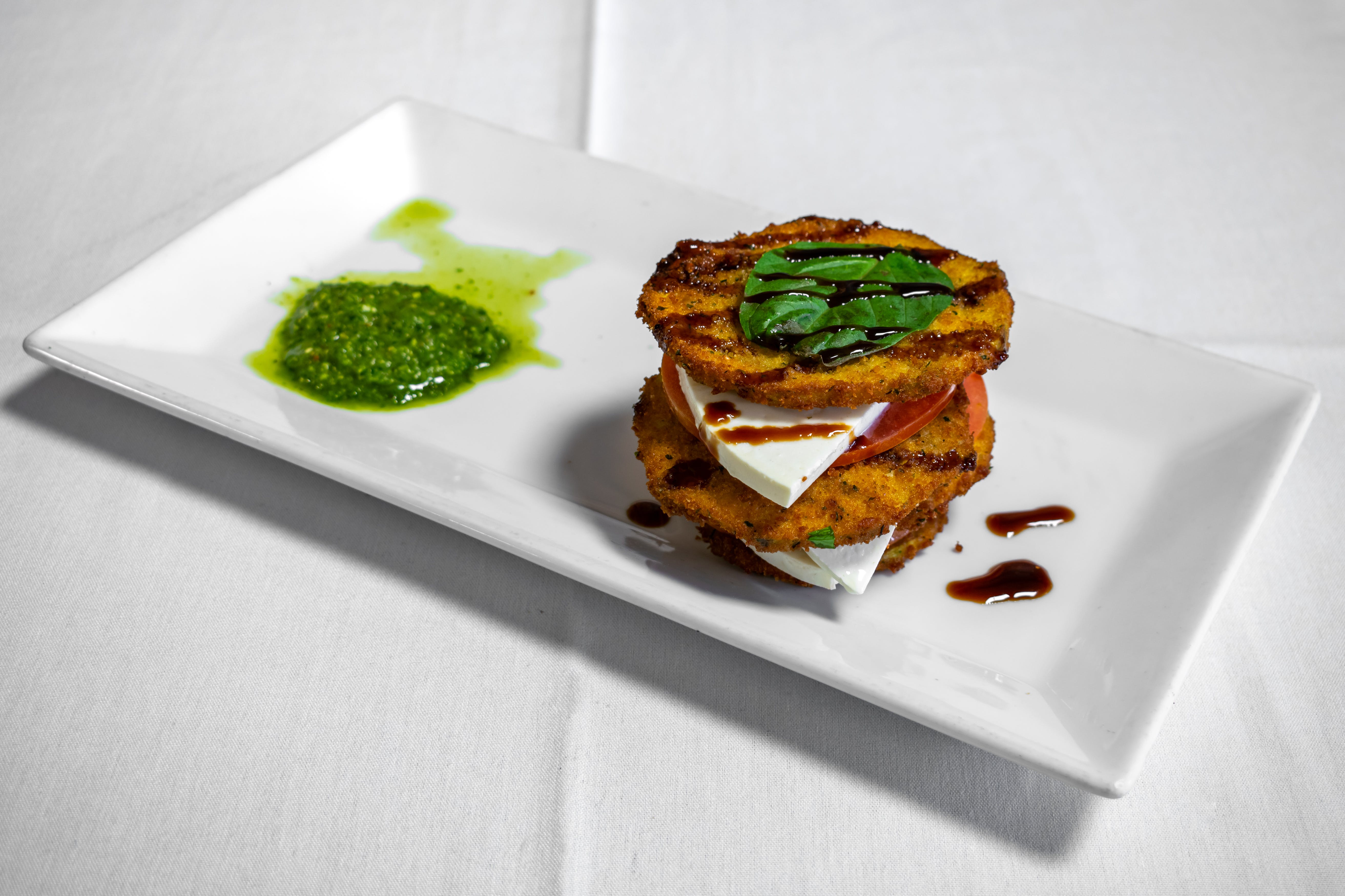 Order Eggplant Stacks - Appetizer food online from Se7te Woodfire Pizza store, Totowa on bringmethat.com