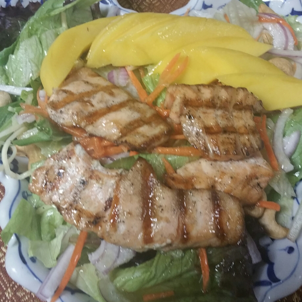 Order 18. Salmon Mango Salad food online from Thai House Restaurant store, Danville on bringmethat.com