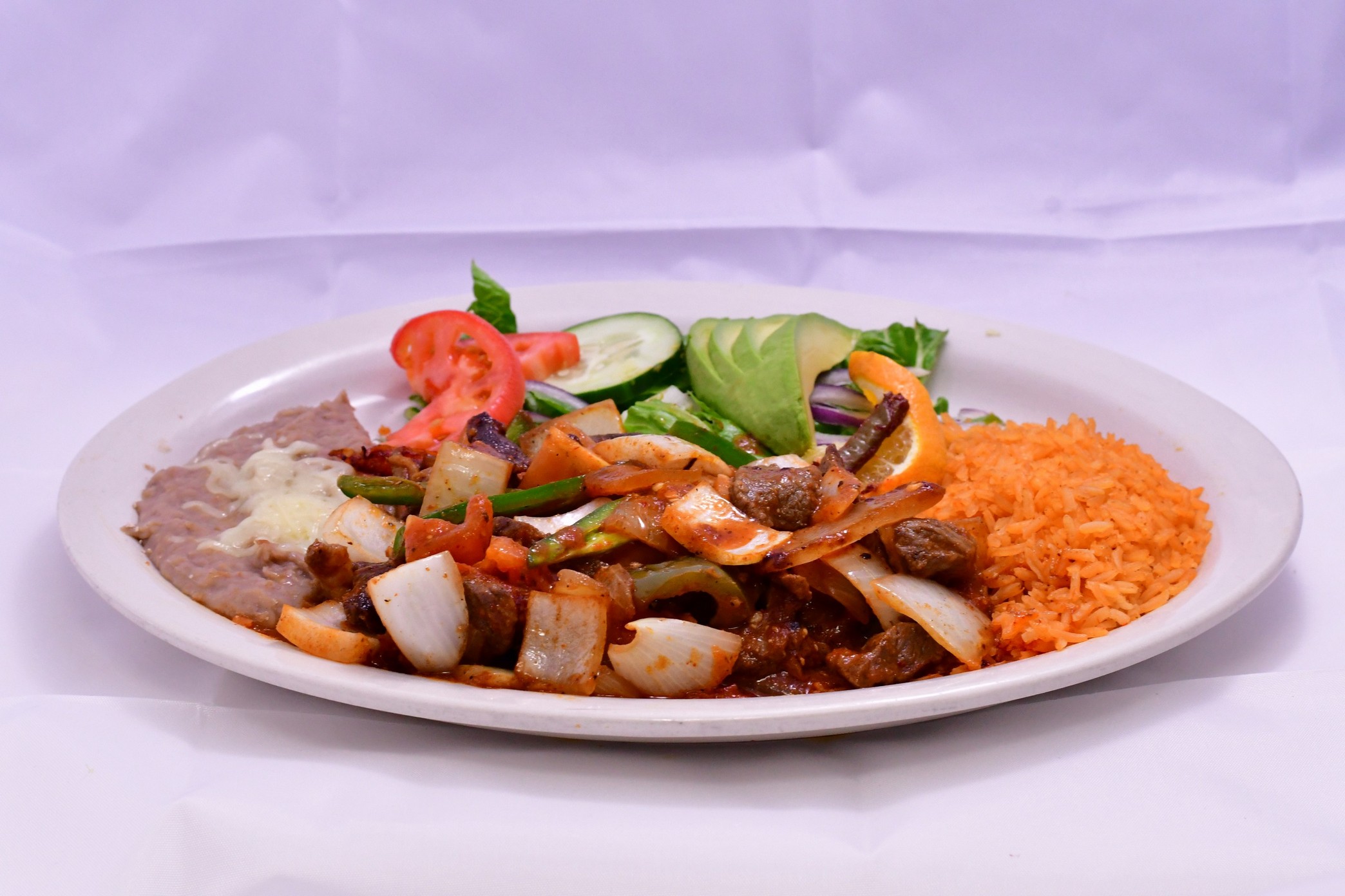 Order Bistec a la Mexicana Dinner food online from Tierra Caliente Restaurant store, Chicago on bringmethat.com