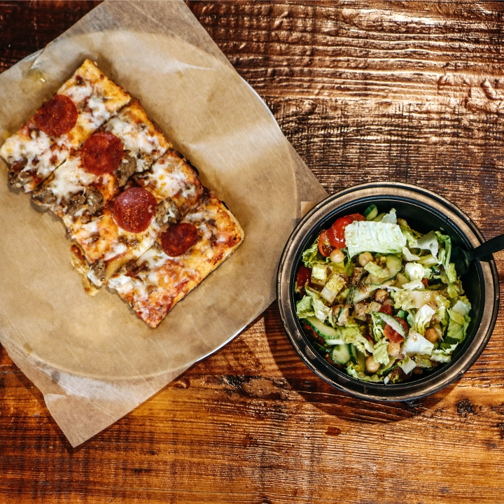 Order Slice & Salad Combo food online from Weirdough Pizza Co store, Omaha on bringmethat.com