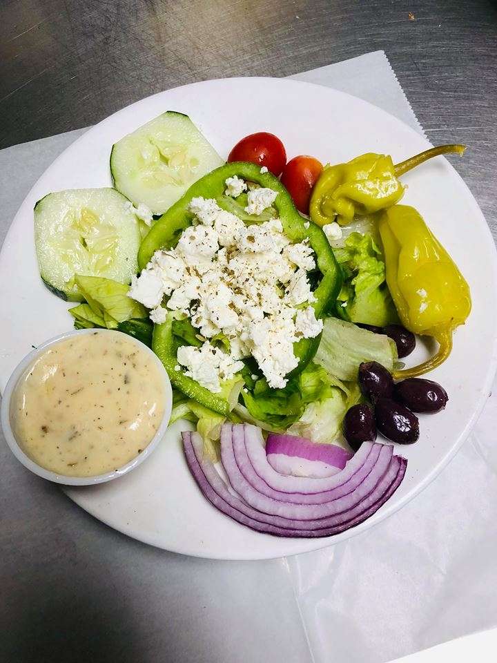 Order Side Greek Salad food online from Roma Cafe store, Cockeysville on bringmethat.com