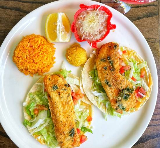 Order Baja Fish Tacos food online from Margaritas Mex Grill #2 store, Oak Park on bringmethat.com
