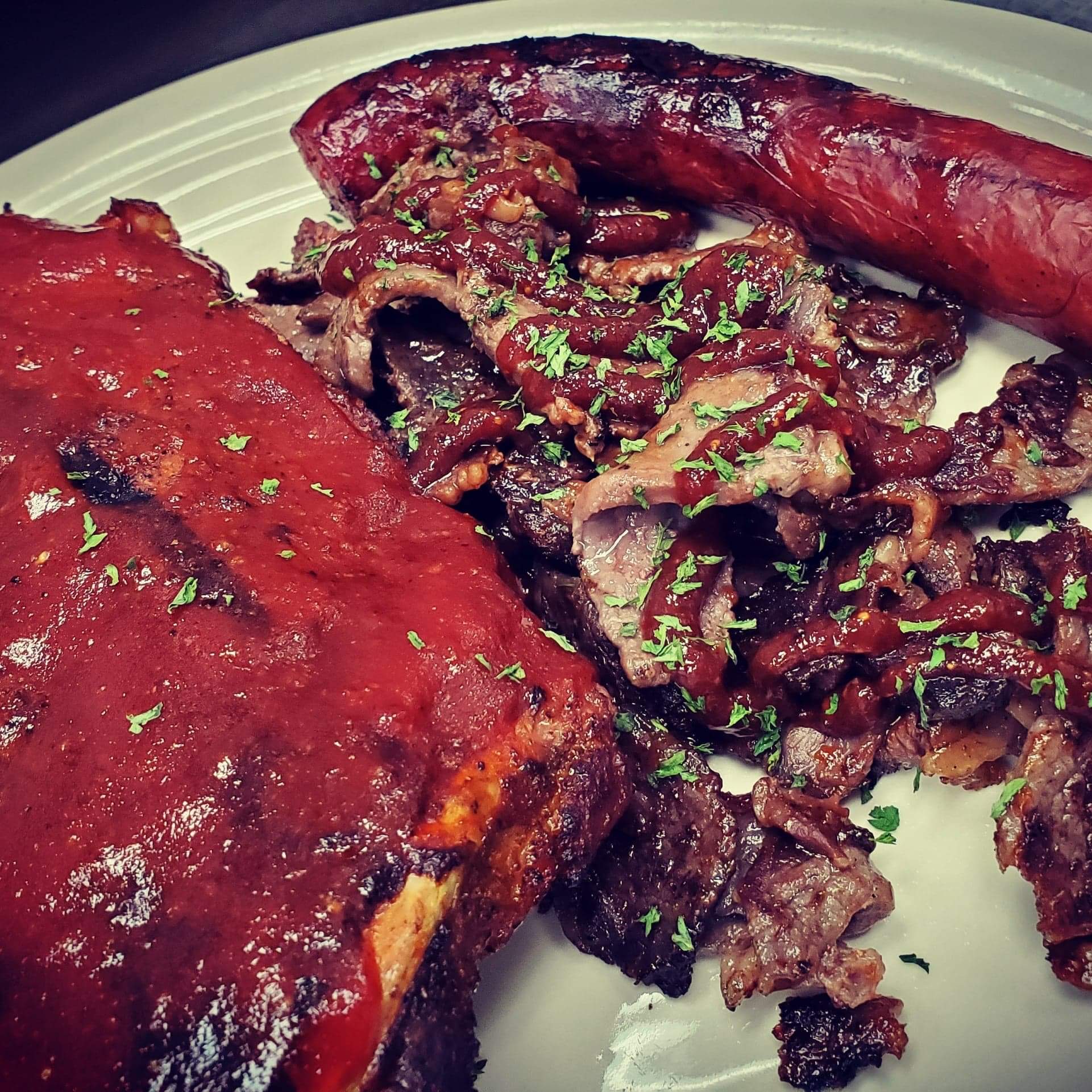 Order Southern BBQ Platter food online from Wilder's Cutting Edge Bistro store, Appleton on bringmethat.com