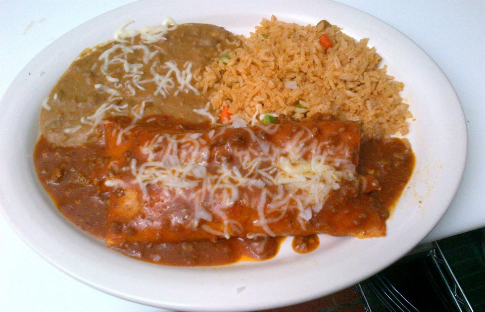 Order 5B. Beef Enchilada food online from Senor Bean Mexican Grill-Cantina store, Dallas on bringmethat.com