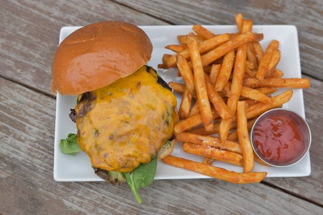 Order Classic Cheddar Burger food online from Cowboys & Indians Tex-In Kitchen store, Houston on bringmethat.com