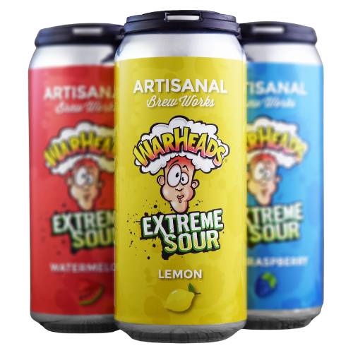 Order Artisanal Brew Works Warheads Extreme Sour Variety Pack - 16 oz Cans/4 Pack food online from Bottle Shop & Spirits store, Los Alamitos on bringmethat.com