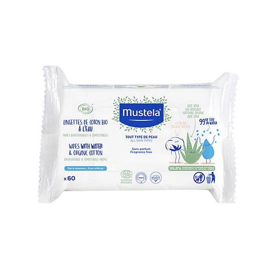Order Mustela® Baby 60-Count Organic Cotton & Aloe Vera Water Wipes food online from Bed Bath & Beyond store, Lancaster on bringmethat.com
