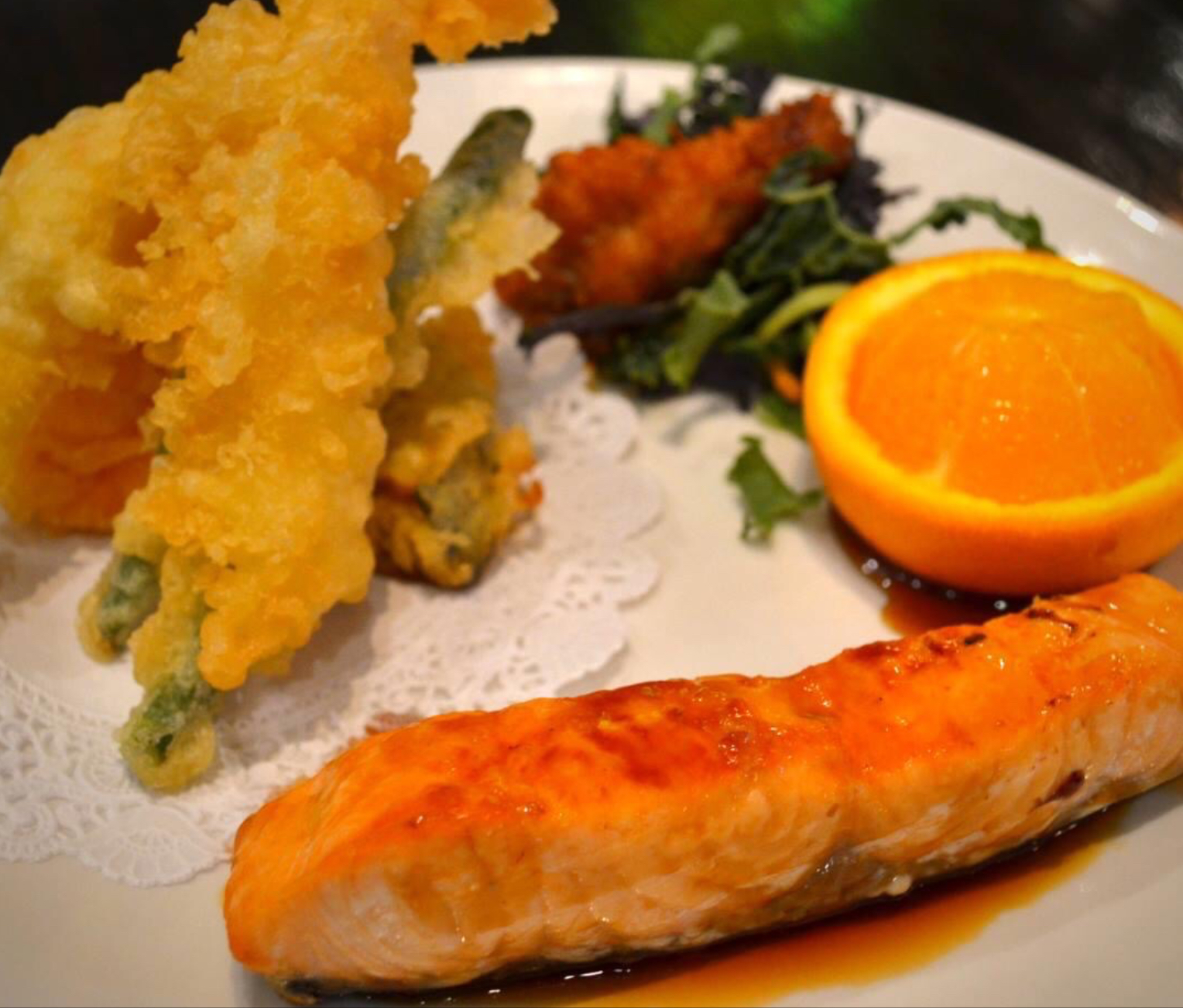 Order Tempura and Salmon Teriyaki food online from Tabi-Ji Japanese Cuisine store, Orange on bringmethat.com