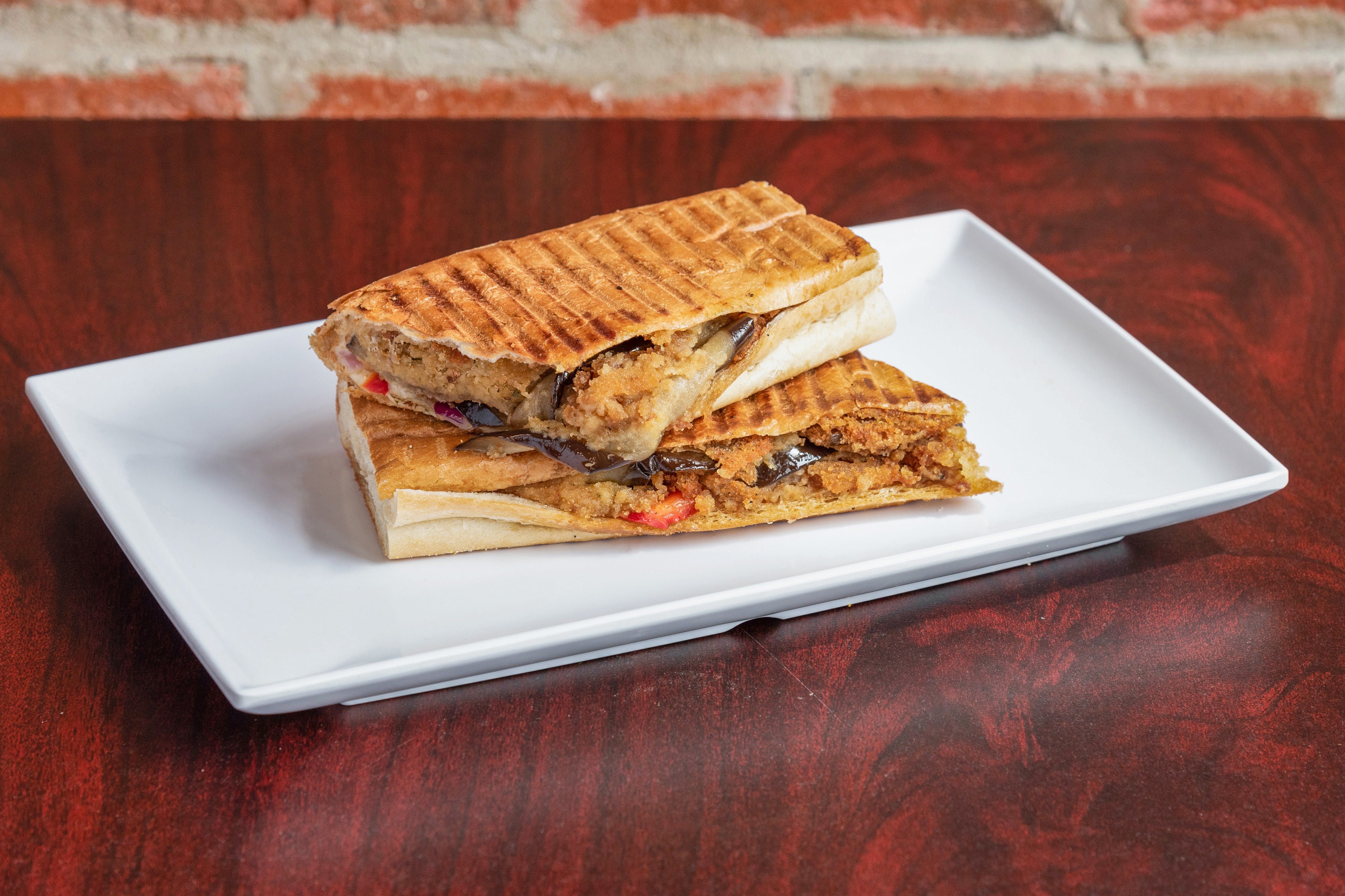 Order Roasted Eggplant Panini - Paninis food online from Pizzeria 260 store, Boston on bringmethat.com