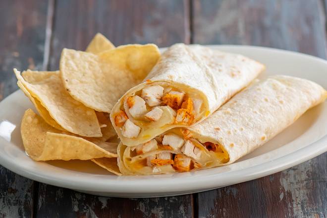 Order Kid's Chicken & Cheese Roll-Up food online from Sharkys Woodfired Grill Mexican store, Newbury Park on bringmethat.com