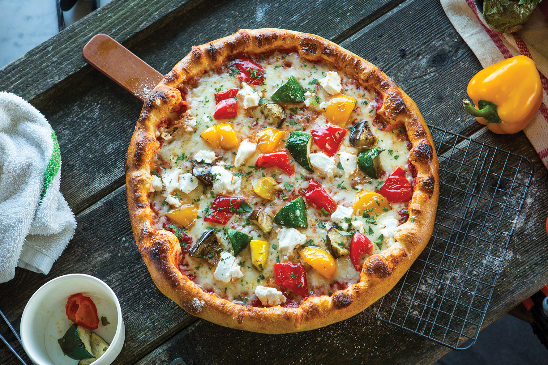 Order Roasted Veggie Pizza food online from Pats Select Pizza Grill store, Dover on bringmethat.com