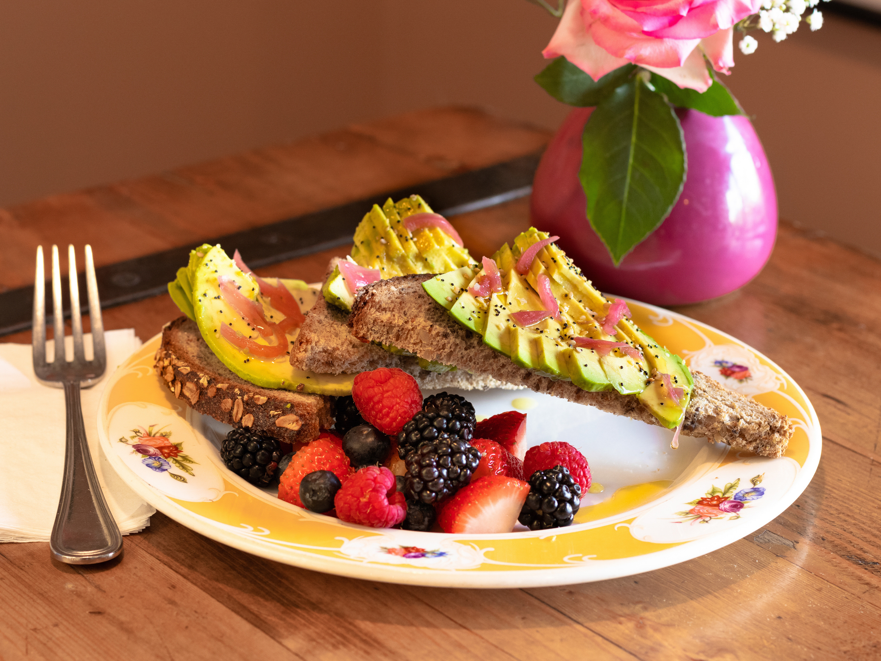 Order Avocado Toast on 7 Grain food online from Village Hands Cafe store, Monroe on bringmethat.com