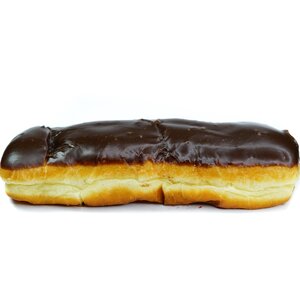 Order Chocolate Long John with Bavarian Cream food online from Glazed Grinders store, Albuquerque on bringmethat.com