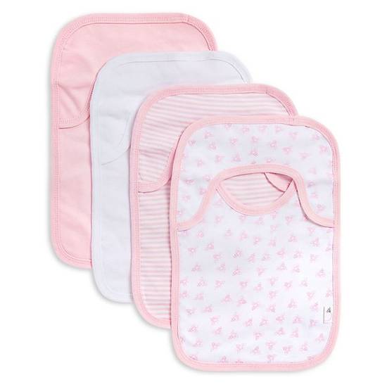 Order Burt's Bees Baby® 4-Piece Organic Cotton Bib Set in Blossom food online from Bed Bath & Beyond store, Lancaster on bringmethat.com