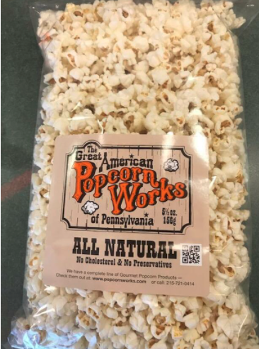 Order 5.5 oz. Bag of All Natural Popcorn food online from Great American Popcorn Works store, Telford on bringmethat.com