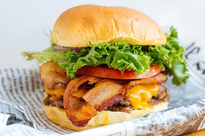 Order Bacon Cheeseburger food online from M2O Burgers & Salads store, Wynnewood on bringmethat.com