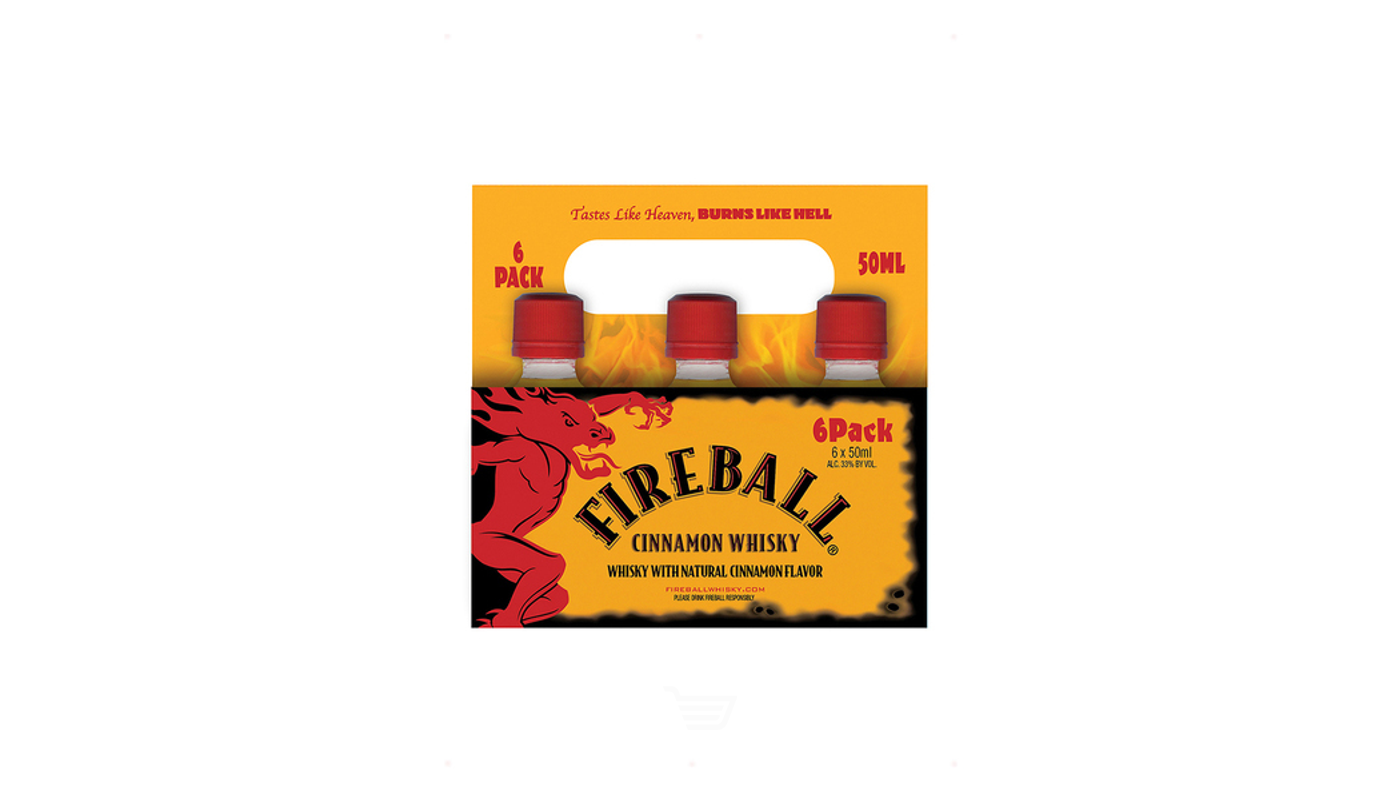 Order Fireball Cinnamon Whisky 50mL food online from Sdv Liquor Market store, Tujunga on bringmethat.com