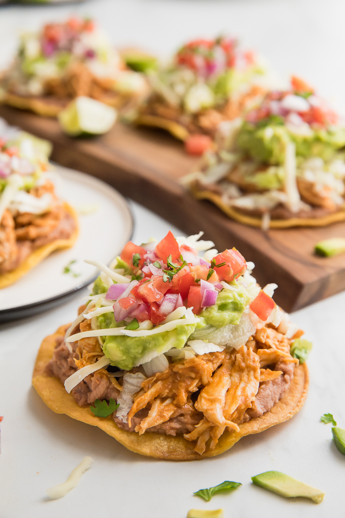 Order Chicken Tostada food online from Sc Ranch Market store, San Clemente on bringmethat.com
