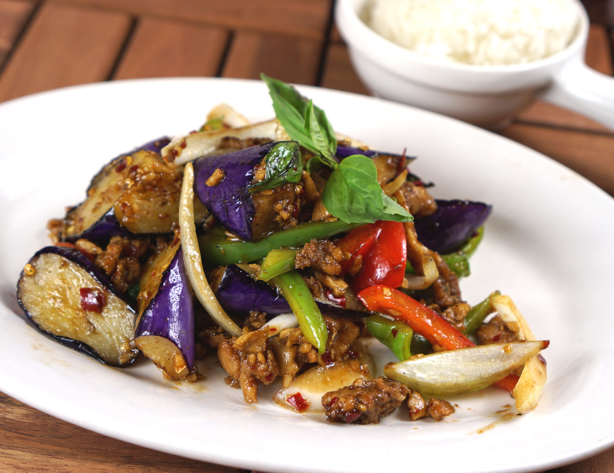 Order Eggplant Basil garlic sauce food online from Modern Thai Restaurant store, Montebello on bringmethat.com