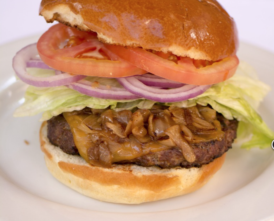 Order Deluxe Hamburger food online from Factors Famous Deli store, Los Angeles on bringmethat.com