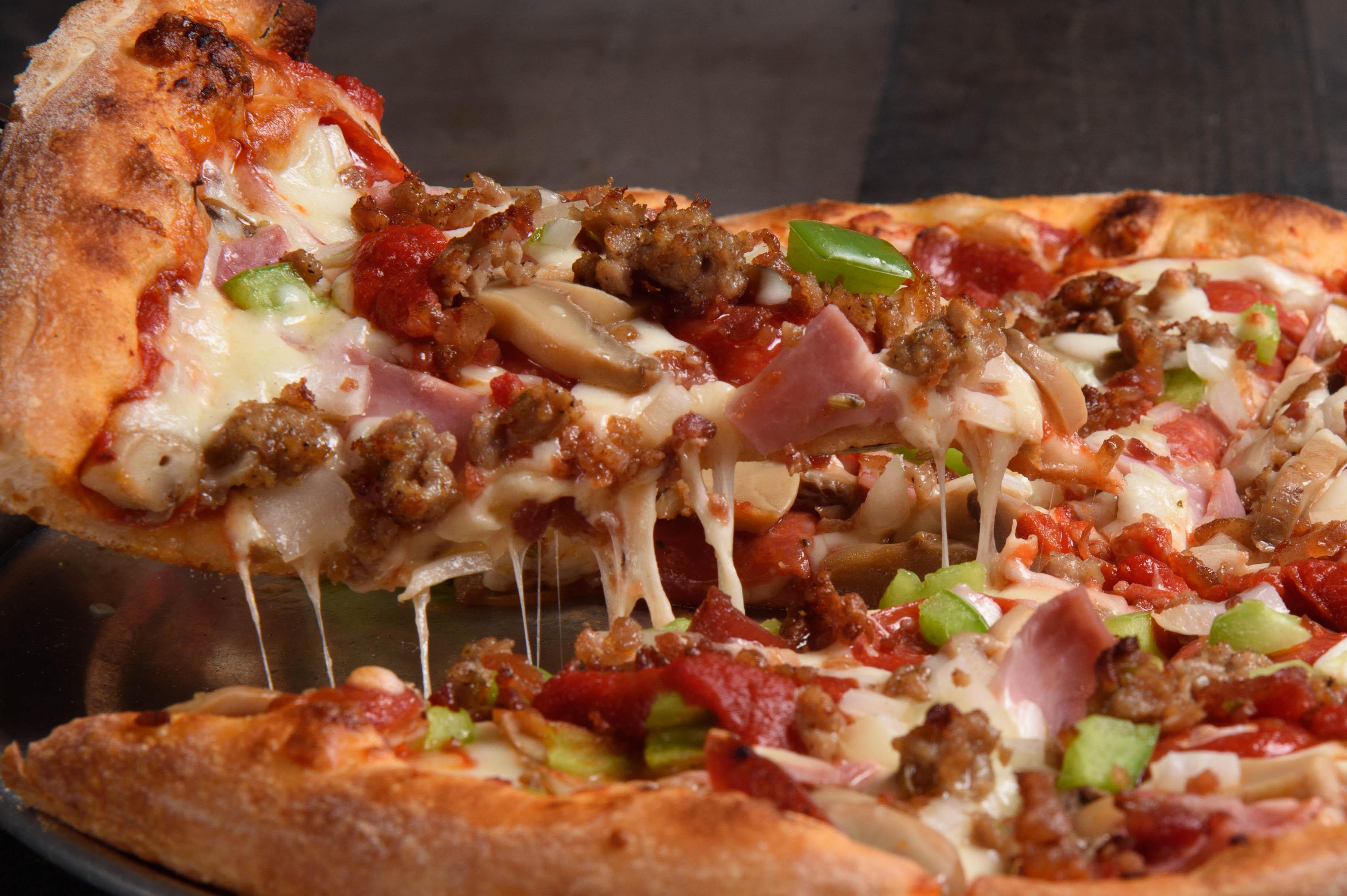 Order 12" Supreme food online from Lucky Duck Pizza store, Waterford Township on bringmethat.com