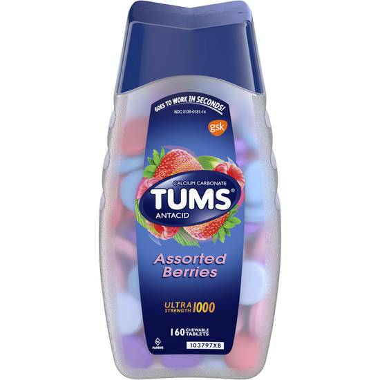 Order Tums Ultra Strength Antacid Chewable Tablets Assorted Berries (160 ct) food online from Rite Aid store, Bryan on bringmethat.com