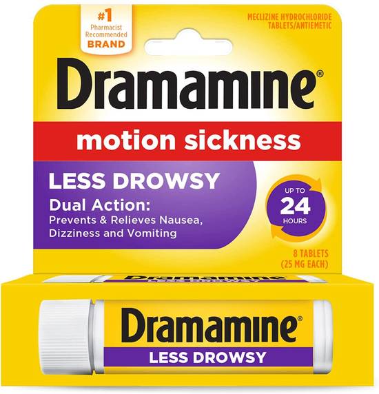 Order Dramamine Motion Sickness Relief Less Drowsy Formula 25 mg (8 ct) food online from Rite Aid store, Mckinleyville on bringmethat.com
