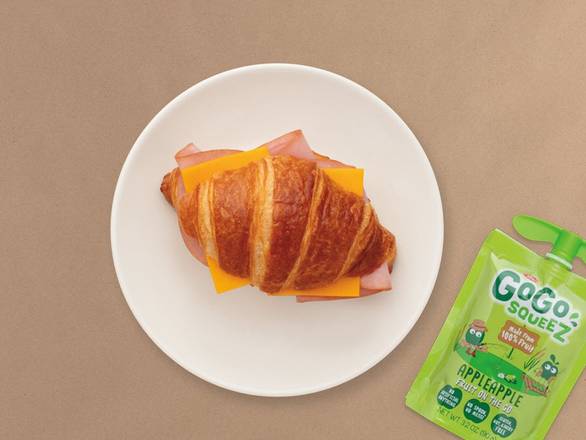 Order Kids Croissant Sandwich with Turkey or Ham and Cheddar food online from La Madeleine store, Allen on bringmethat.com