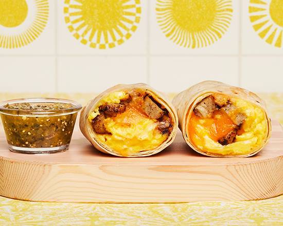 Order Chicken Sausage Breakfast Burrito food online from Sunny & Fine Breakfast Burritos store, Modesto on bringmethat.com