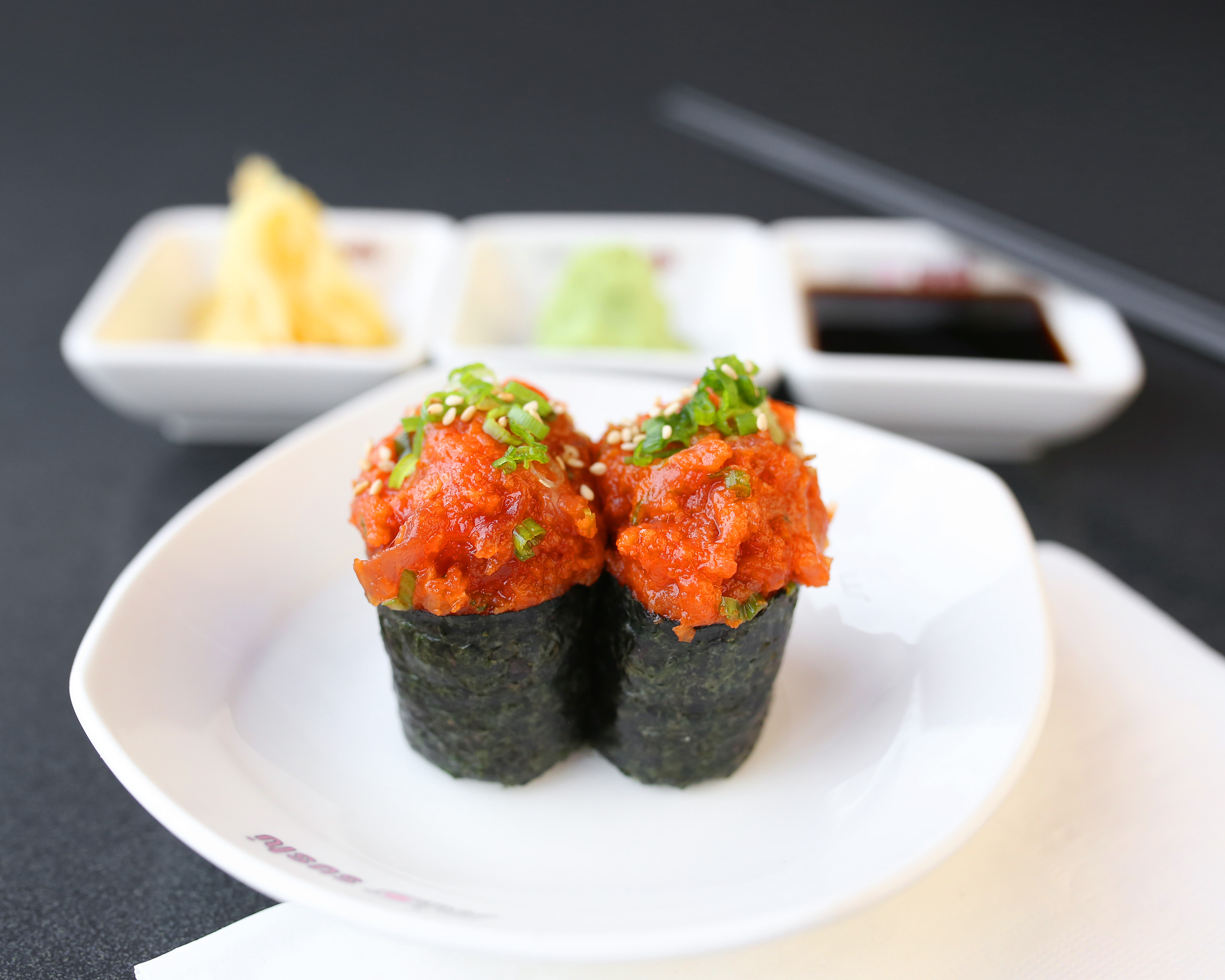 Order Spicy Tuna Nigiri food online from Mio Sushi store, Beaverton on bringmethat.com