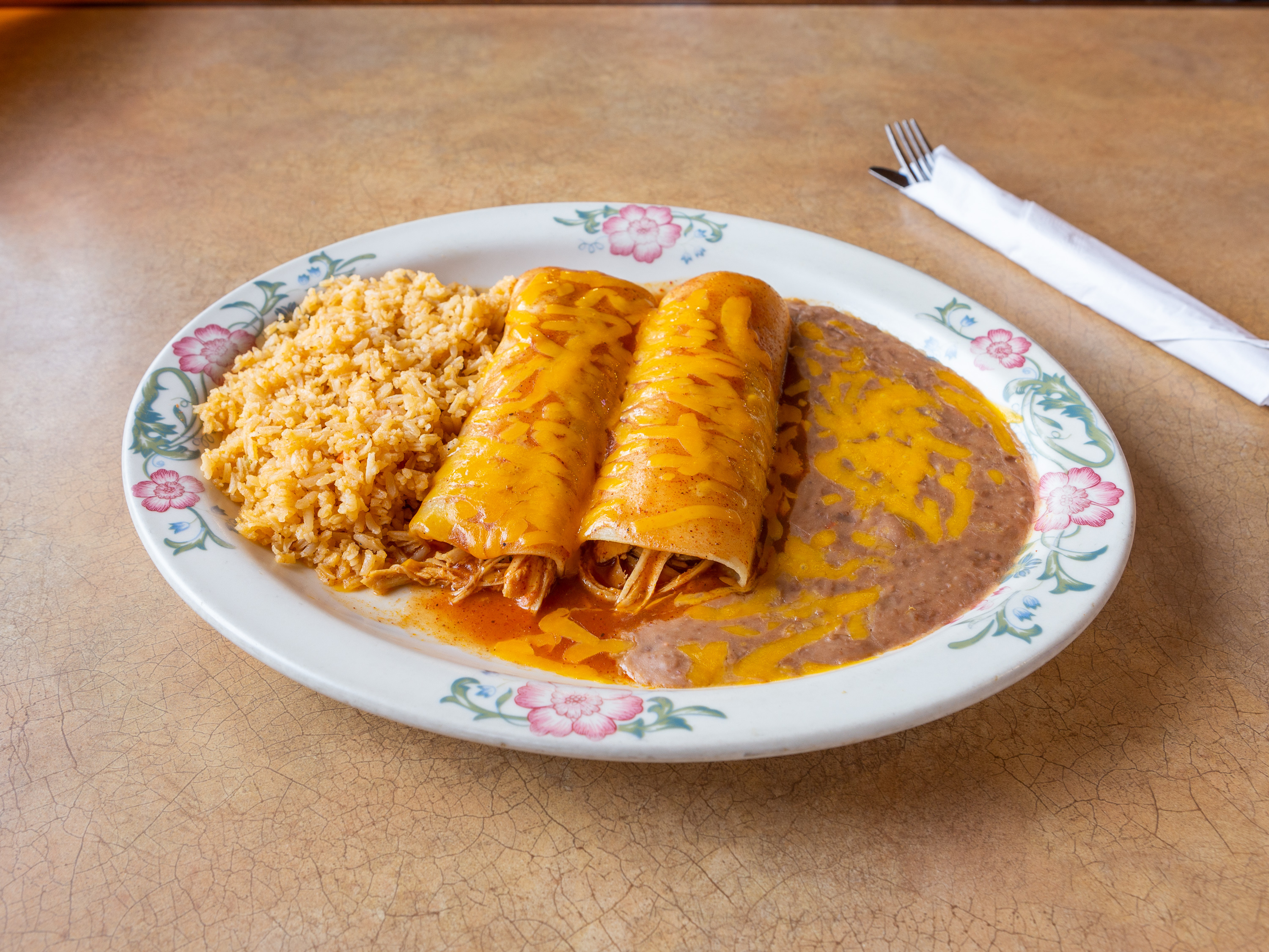 Order 13. Two Enchiladas Combo food online from Corona Restaurante store, Lake Oswego on bringmethat.com