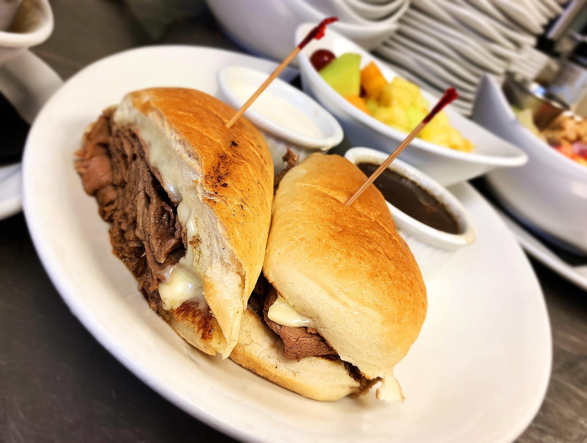 Order French Dip Sandwich food online from The Over/Under Bar & Grill store, Saint Louis on bringmethat.com