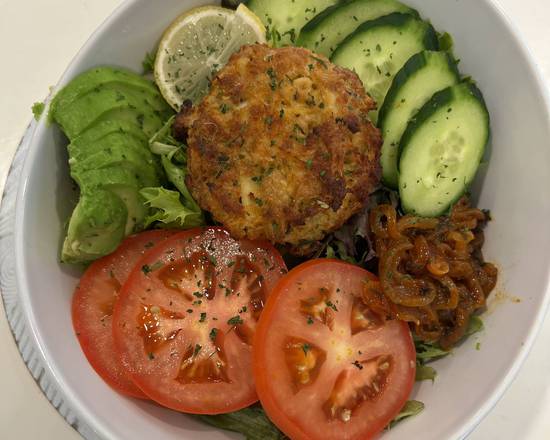 Order Crab Cake Salad food online from Cafe I Am store, Sandy Springs on bringmethat.com