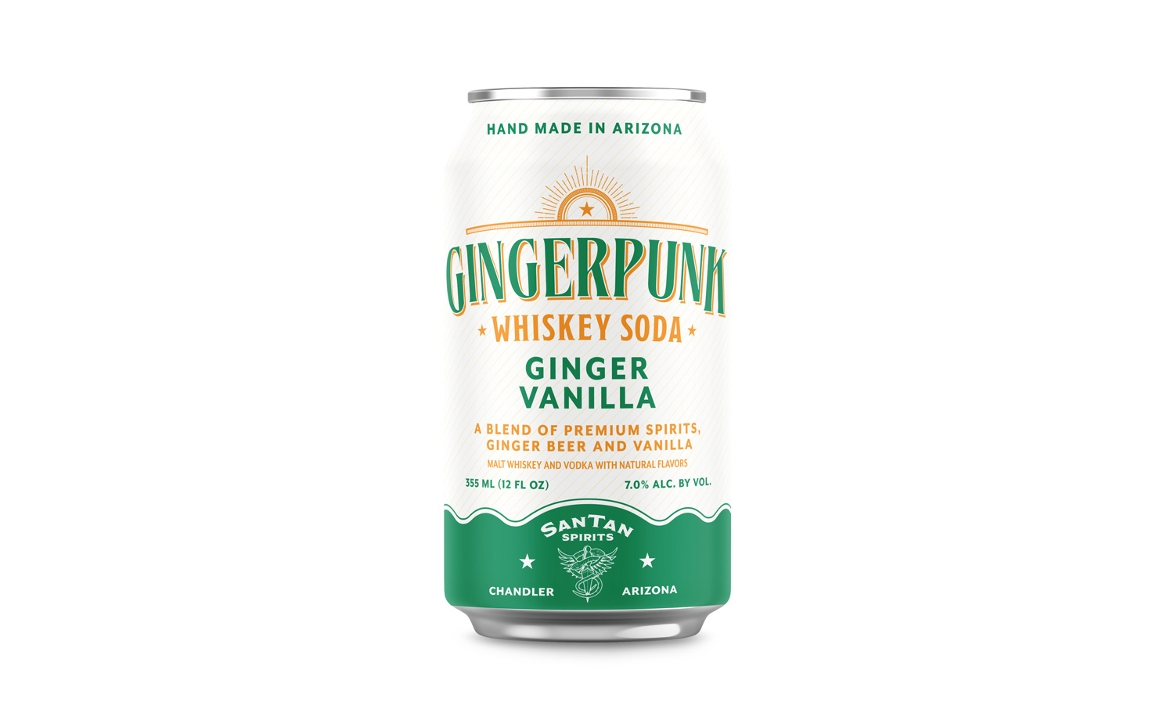 Order SanTan Spirits GingerPunk Whiskey Ginger Single Can 1pk-12oz can cocktail (7% ABV) food online from Santan Brewing Co. store, Chandler on bringmethat.com
