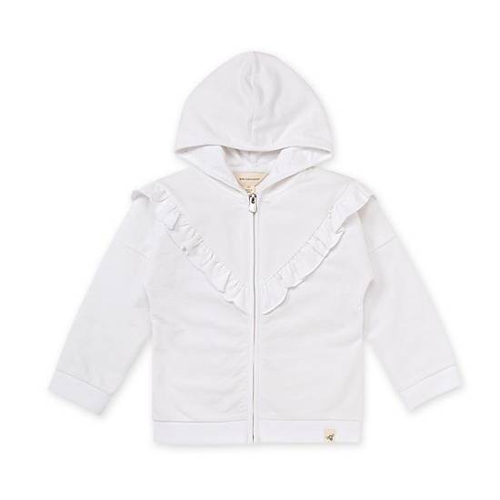 Order Burt's Bees Baby® Newborn French Terry Ruffle Zip-Front Hoodie in White food online from Bed Bath & Beyond store, Lancaster on bringmethat.com
