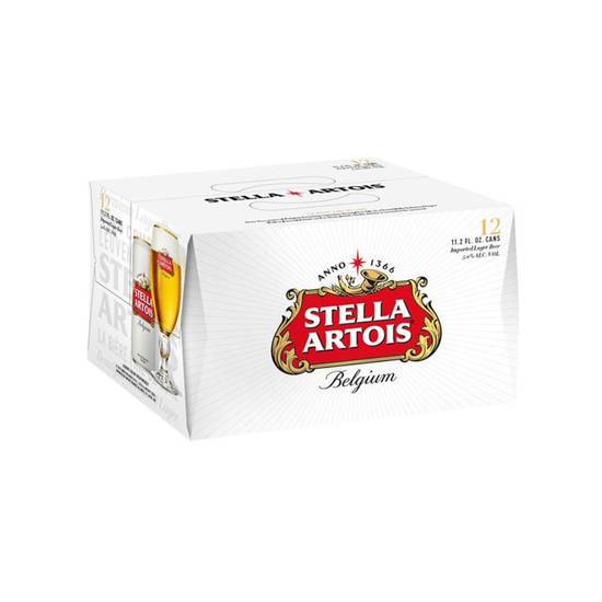 Order Stella Artois 12 cans | 5% abv food online from Pink Dot store, Chino Hills on bringmethat.com