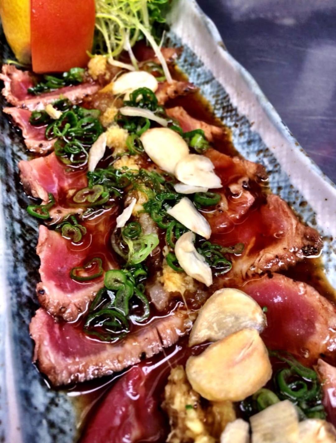 Order Beef Tataki food online from Umai Japanese Kitchen store, Chicago on bringmethat.com