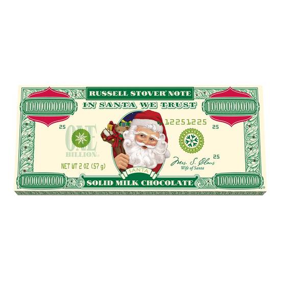Order Russell Stover Santa Money Solid Milk Chocolate Bar - 2oz food online from Rite Aid store, LEHIGHTON on bringmethat.com