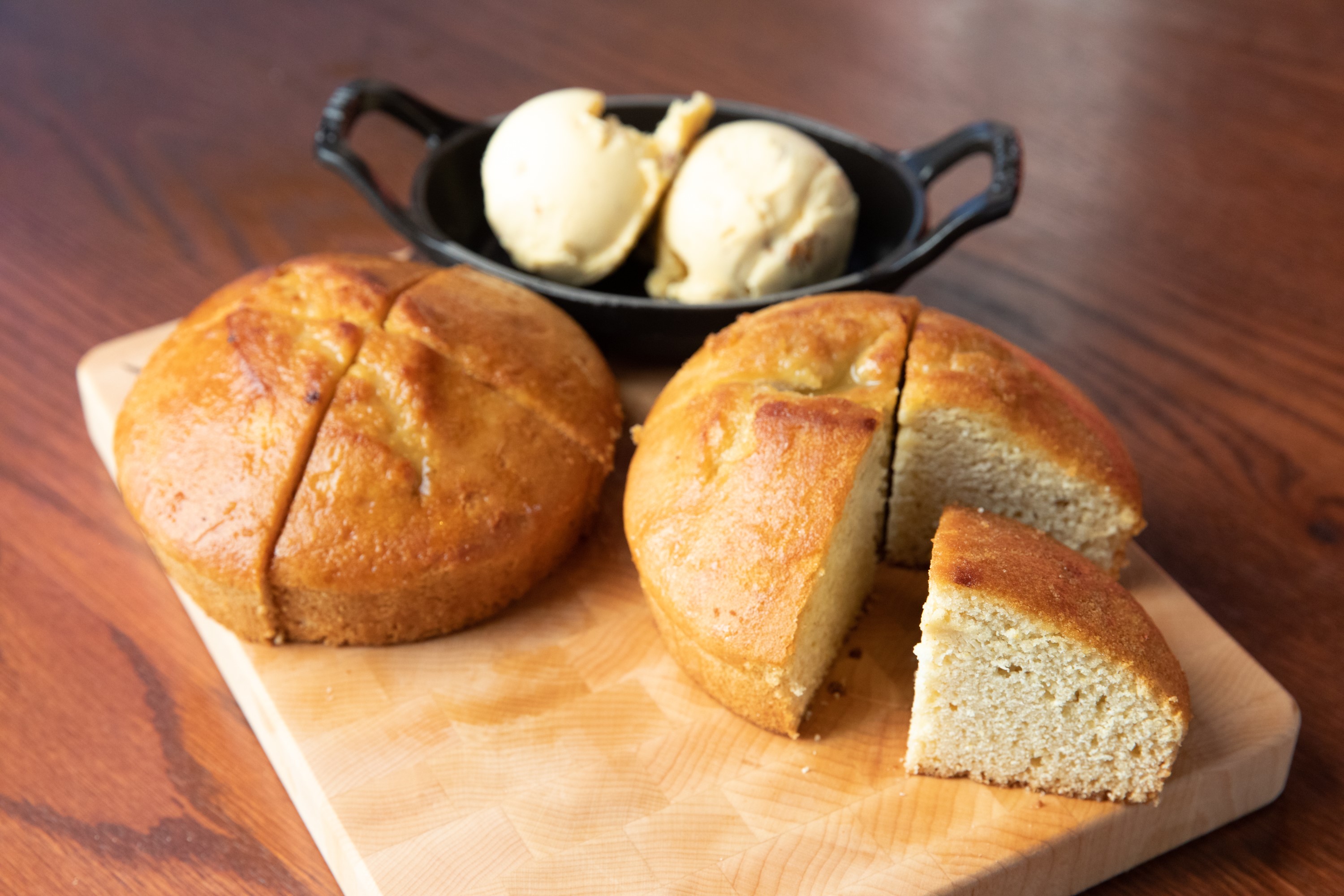 Order 1005. Skillet Corn Bread food online from Smokey Bones Barbeque and Grill store, Mentor on bringmethat.com