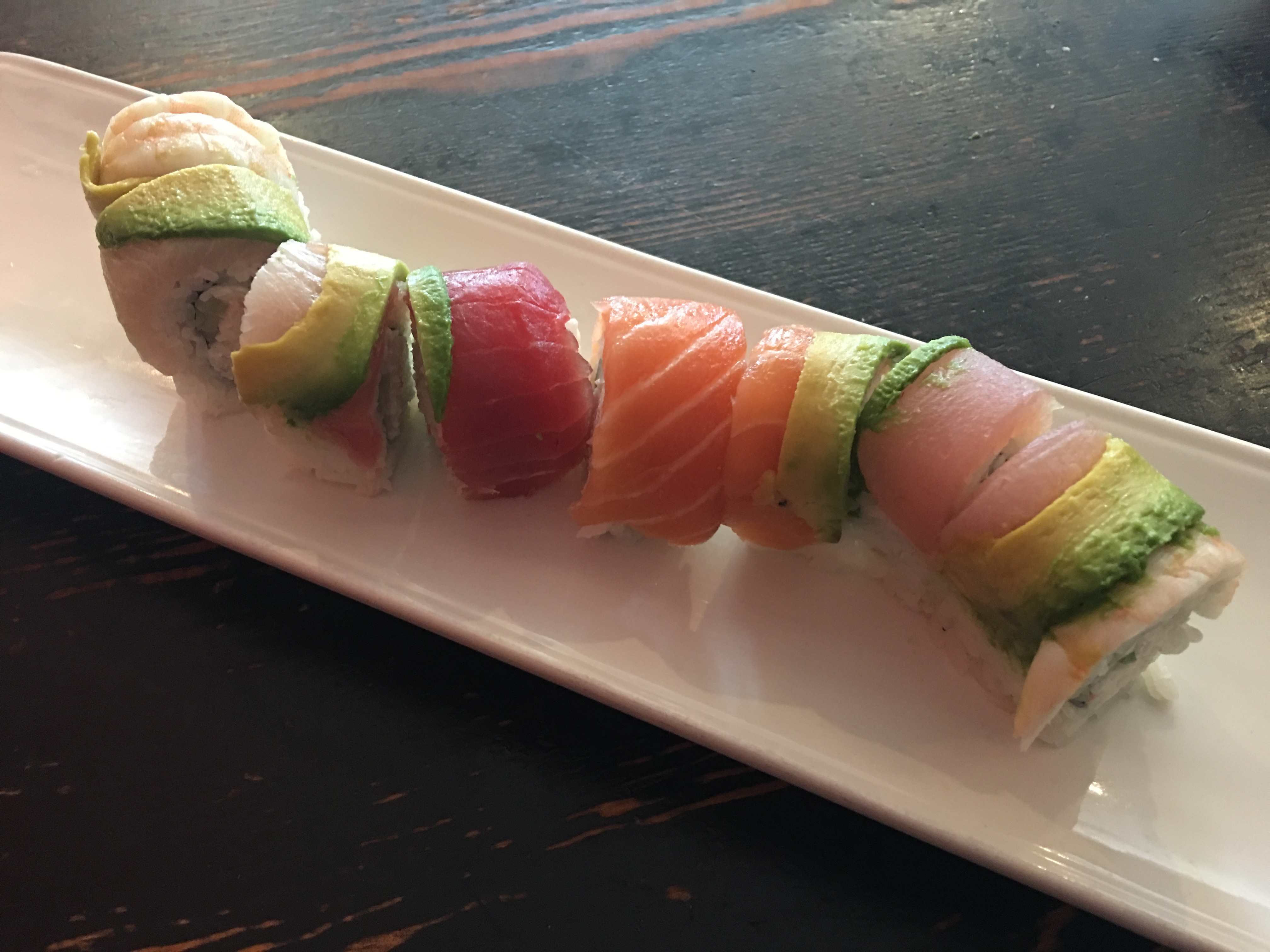 Order Gluten Free Rainbow Roll food online from Sushi Lounge store, San Diego on bringmethat.com