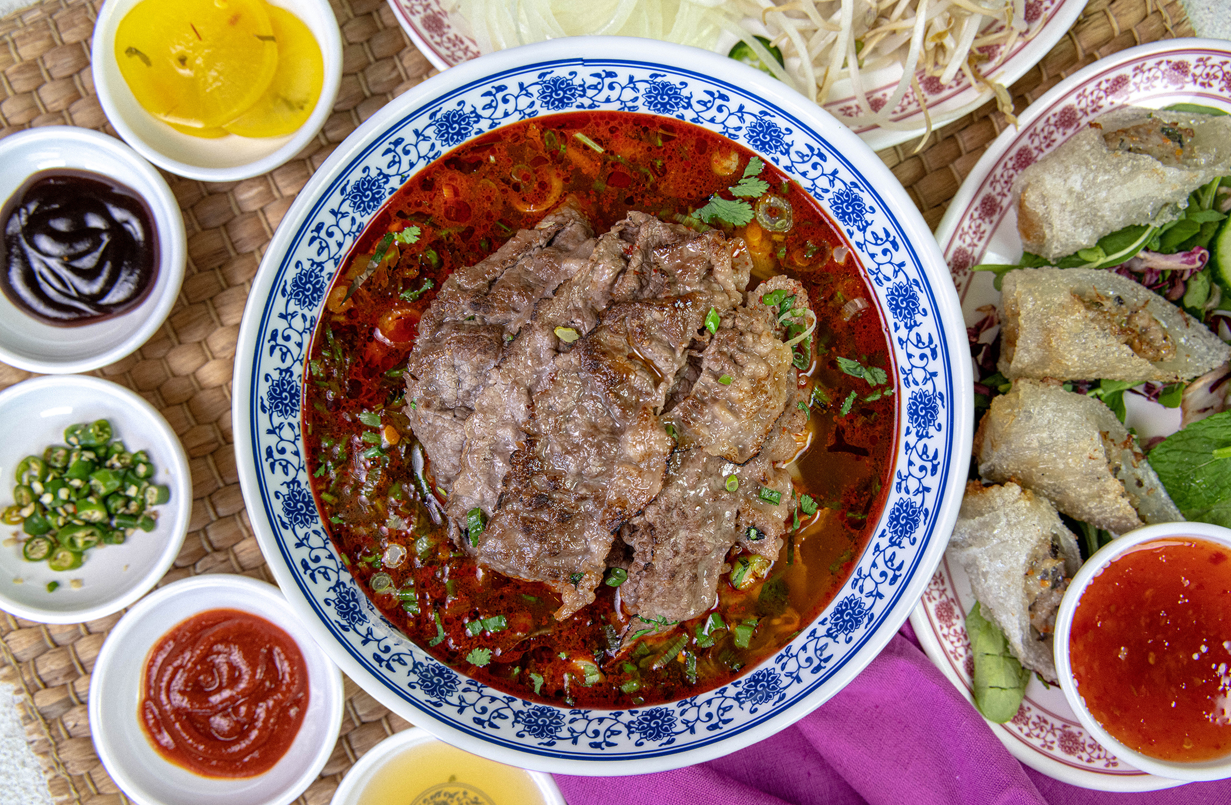 Order SP3 Spicy Thin Beef Belly Pho  food online from Pho 420 Saigon store, Palisades Park on bringmethat.com