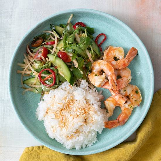 Order thai bowl with grilled selva shrimp food online from Tender Greens store, Irvine on bringmethat.com