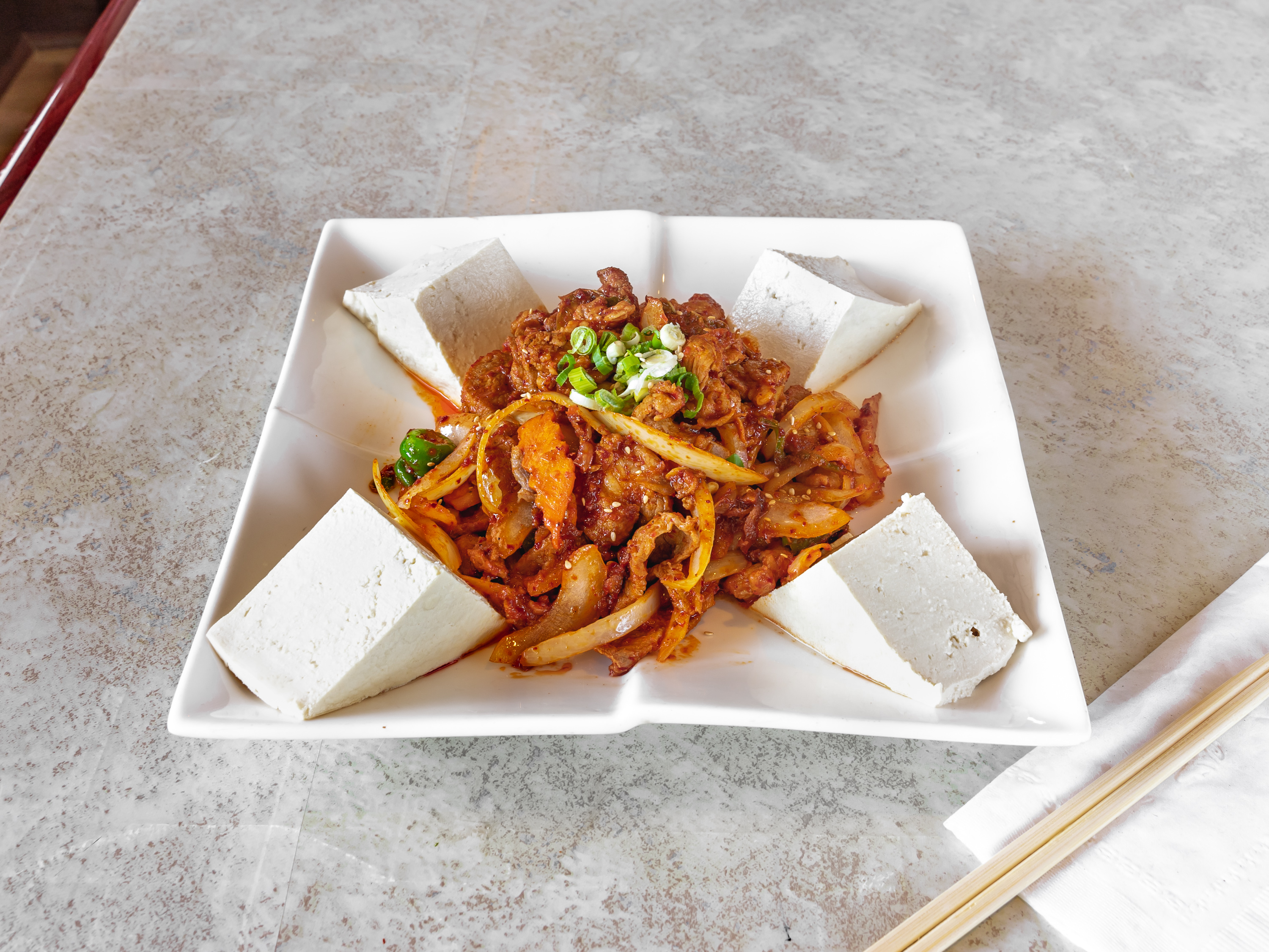 Order Stir-Fried Pork, Vegetable and Tofu 두부제육볶음 food online from Go Ba Woo store, Tappan on bringmethat.com