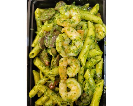 Order Penne Shrimp Pesto food online from Golden Meals store, San Antonio on bringmethat.com